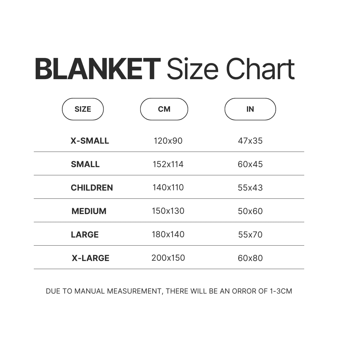 Blanket Size Chart - Angry Birds