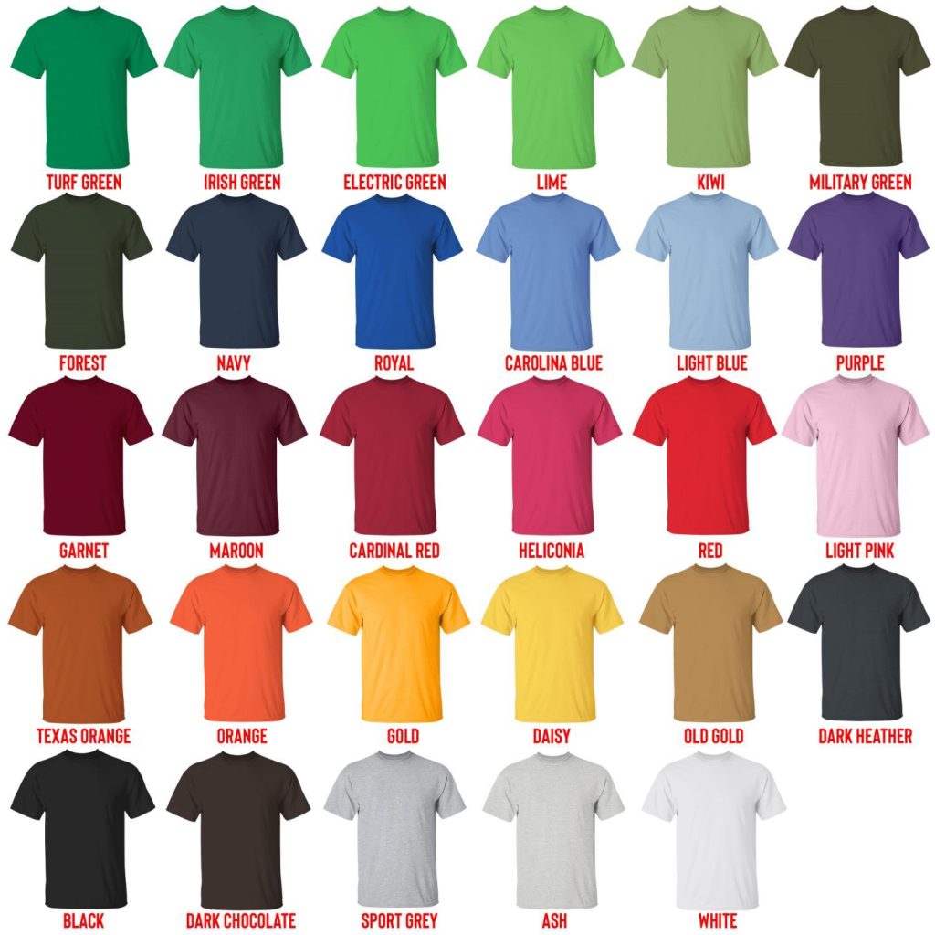 t shirt color chart - Angry Birds