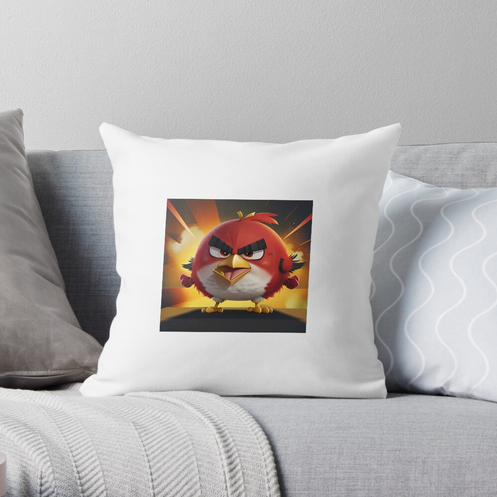 Angry Bird Red Throw Pillow