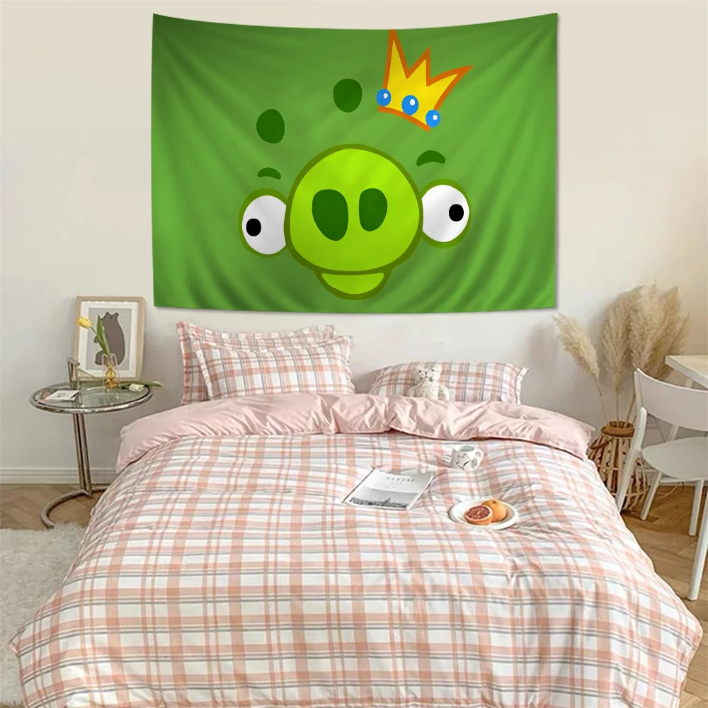 Face Of Angry Birds Pig Tapestry