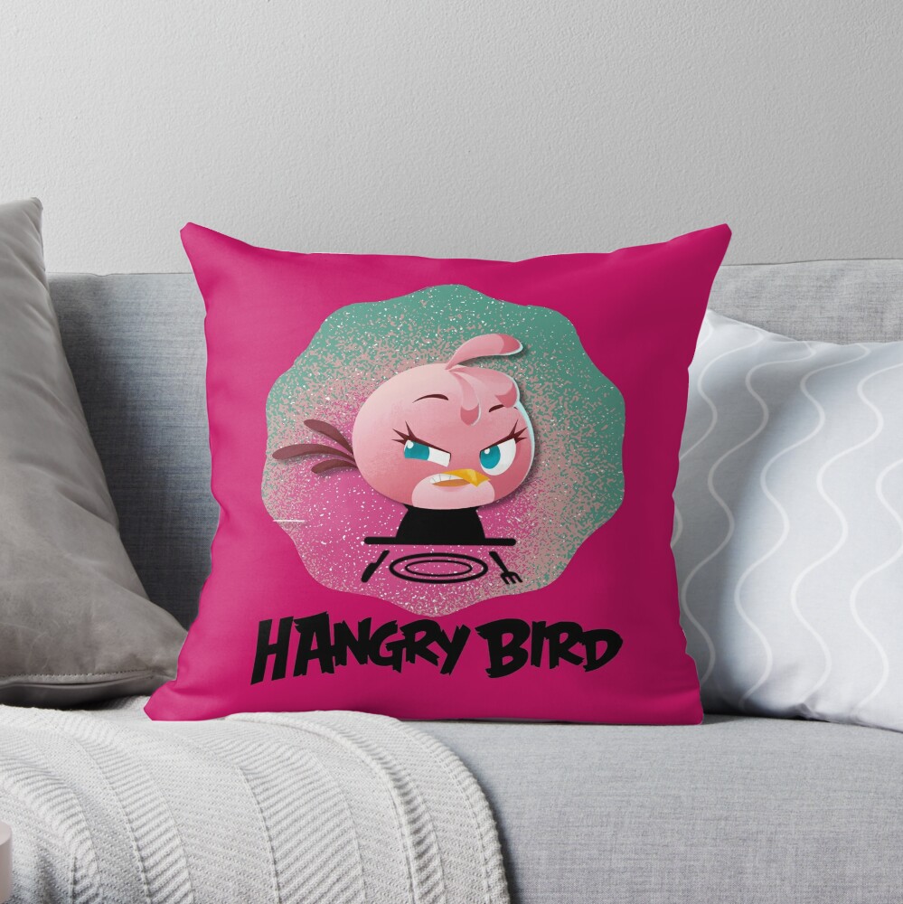 Hangry Bird Throw Pillow